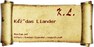 Kádas Liander névjegykártya